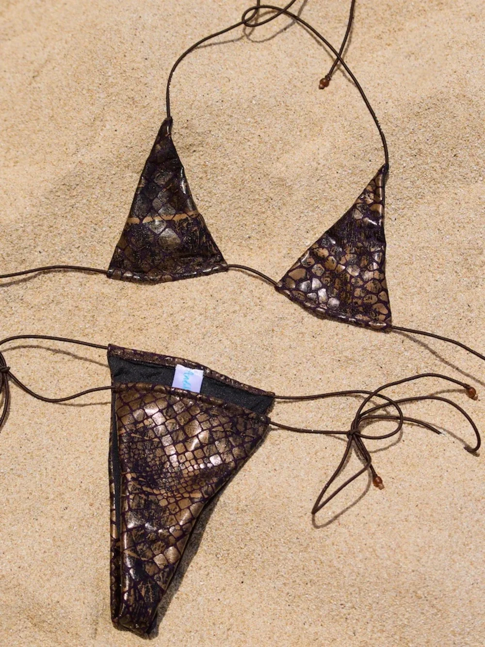 ANDI BAGUS String Triangle Maggie Bikini in Python - Picture 2 of 6
